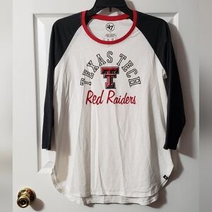 47 Women's Texas Tech Red Raiders Black and White Long Sleeve Tee